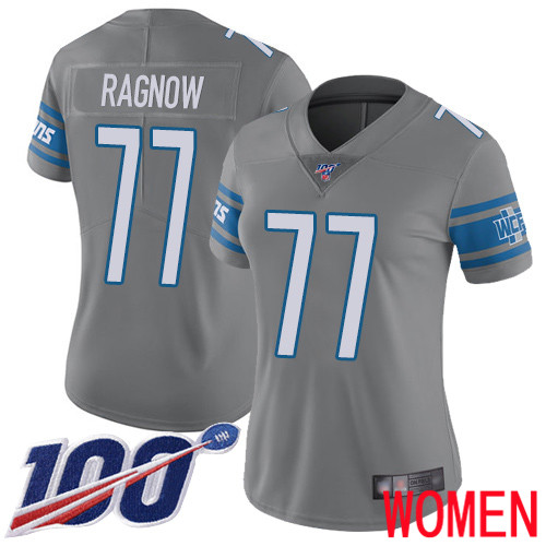 Detroit Lions Limited Steel Women Frank Ragnow Jersey NFL Football #77 100th Season Rush Vapor Untouchable